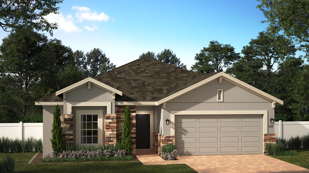 Kensington Stone Elevation 2 | Harrell Oaks in Orlando, FL by Landsea Homes