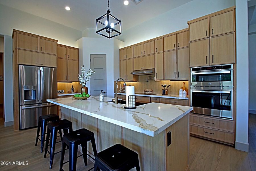 Kitchen with kitchen island