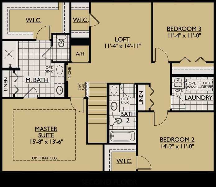 Saratoga second floor plan William Ryan Homes Tampa