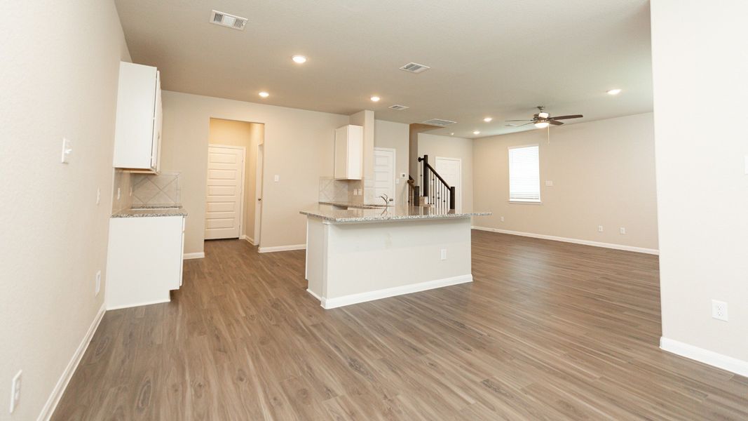 Dining Area to Kitchen and Family Room