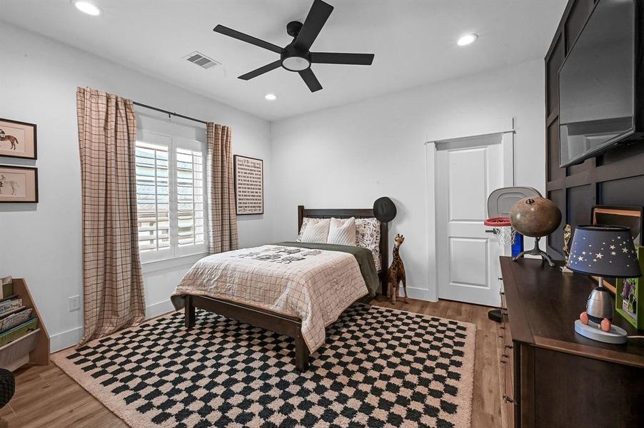 Spacious bedroom #1 with Hollywood bathroom.