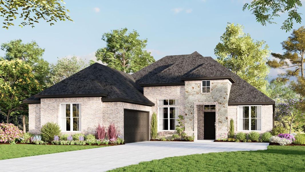 Elevation B with Stone | Concept 2123 at Redden Farms - Signature Series in Midlothian, TX by Landsea Homes