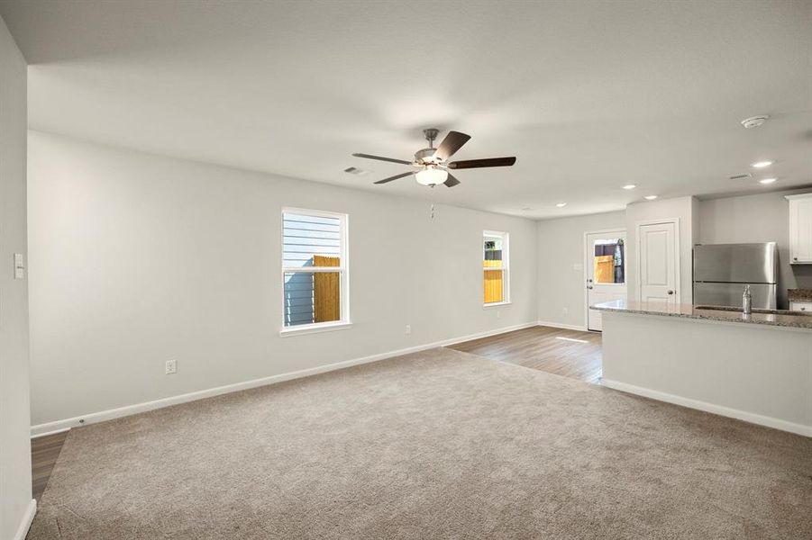 Family room open to your chef-ready kitchen.