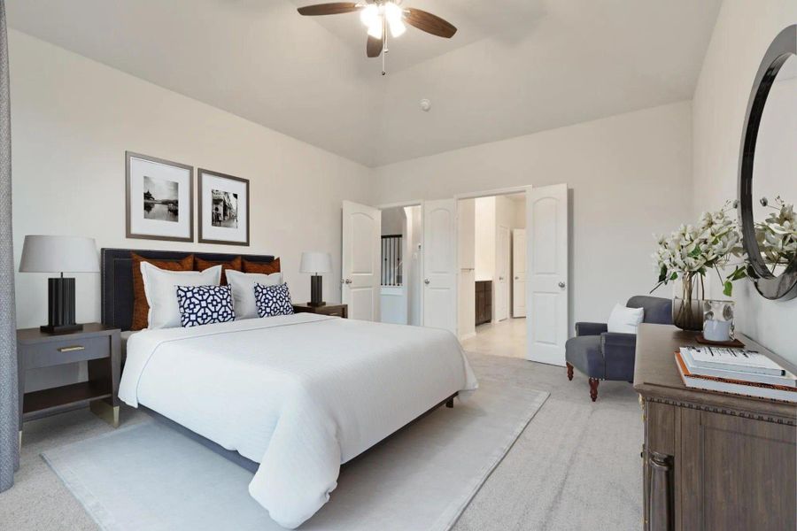Primary Bedroom | Concept 2844 at Hunters Ridge in Crowley, TX by Landsea Homes