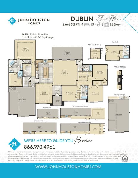 Dublin A10-1 Floor Plan w/ 3rd cr garage