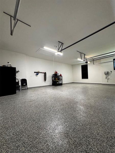 Garage with durable epoxy floor