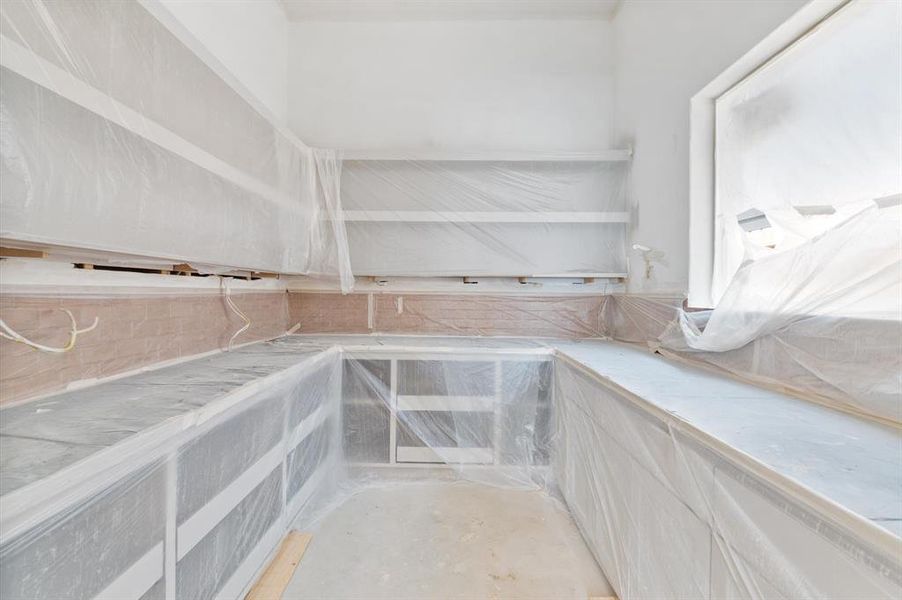 Spacious walk-in pantry