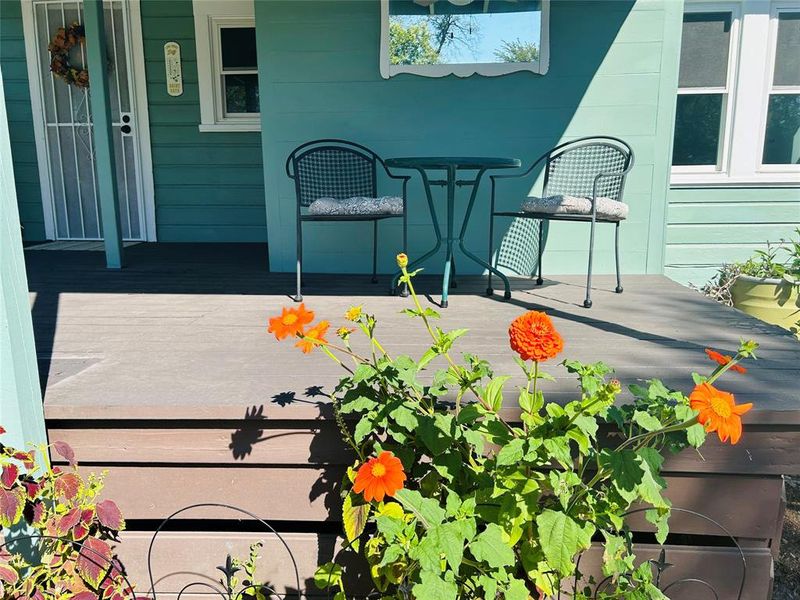 View of wooden deck