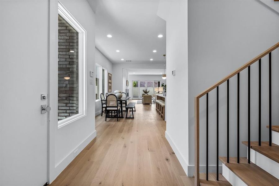 Foyer featuring light hardwood / wood-style floors