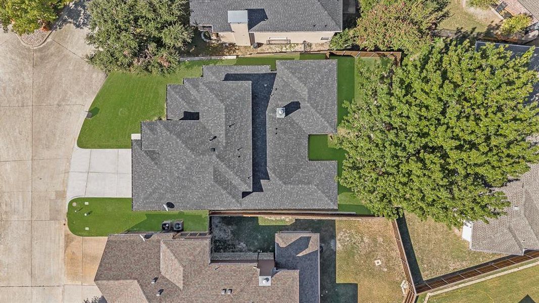 Birds eye view of property