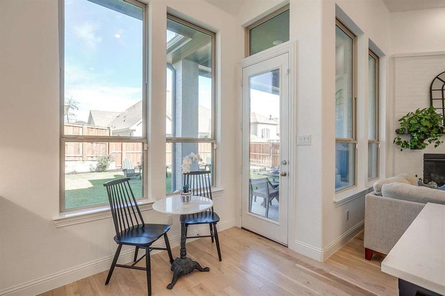 Entryway featuring light wood-type flooring