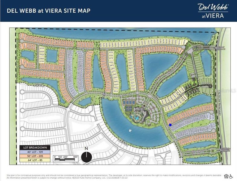 Homesite 104 is indicated by a blue dot.