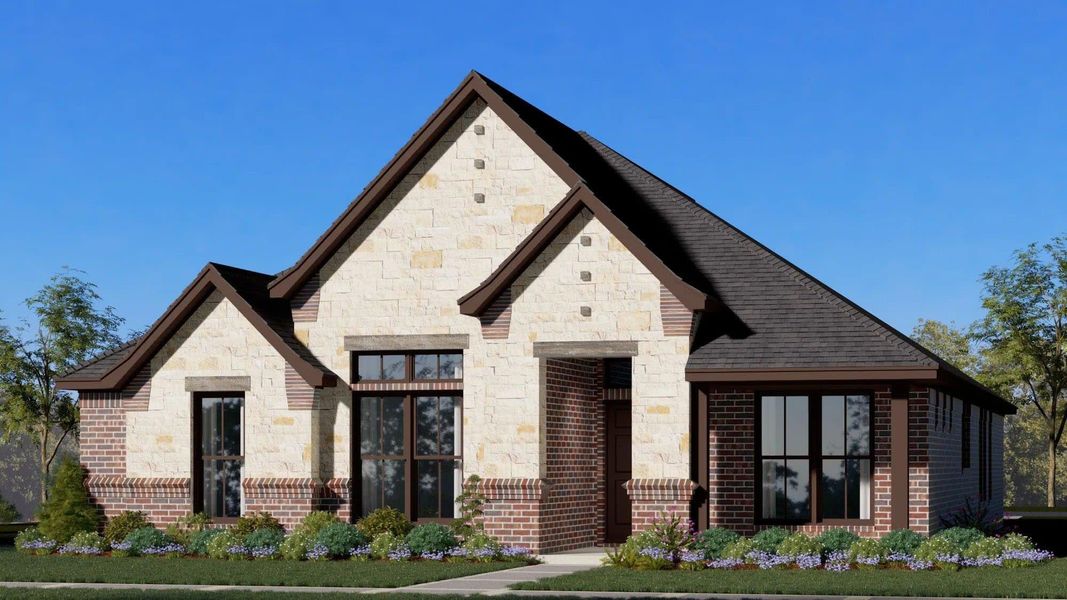 Elevation D with Stone | Concept 1958 at Redden Farms - Classic Series in Midlothian, TX by Landsea Homes