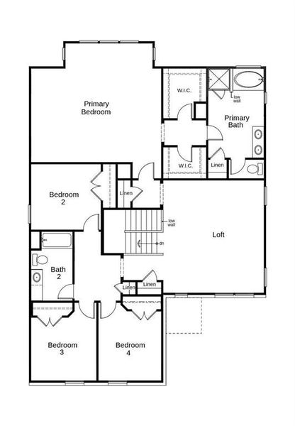 This floor plan features 4 bedrooms, 2 full baths, 1 half bath, and over 2,900 square feet of living space.