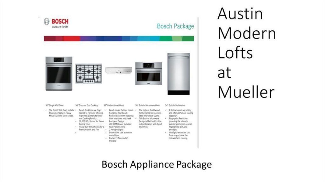 BOSCH are the standard appliances