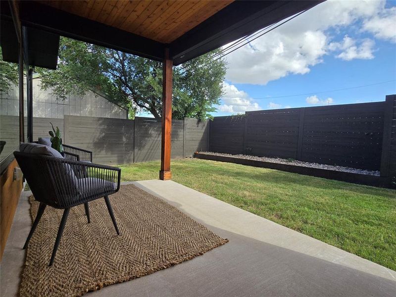 Rear porch facing out.