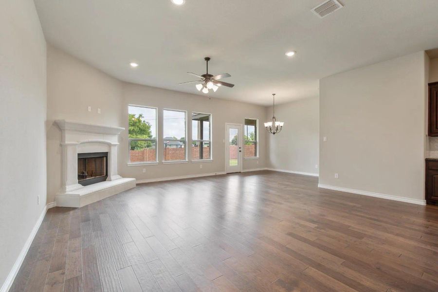 Family Room | Concept 2671 at Oak Hills in Burleson, TX by Landsea Homes