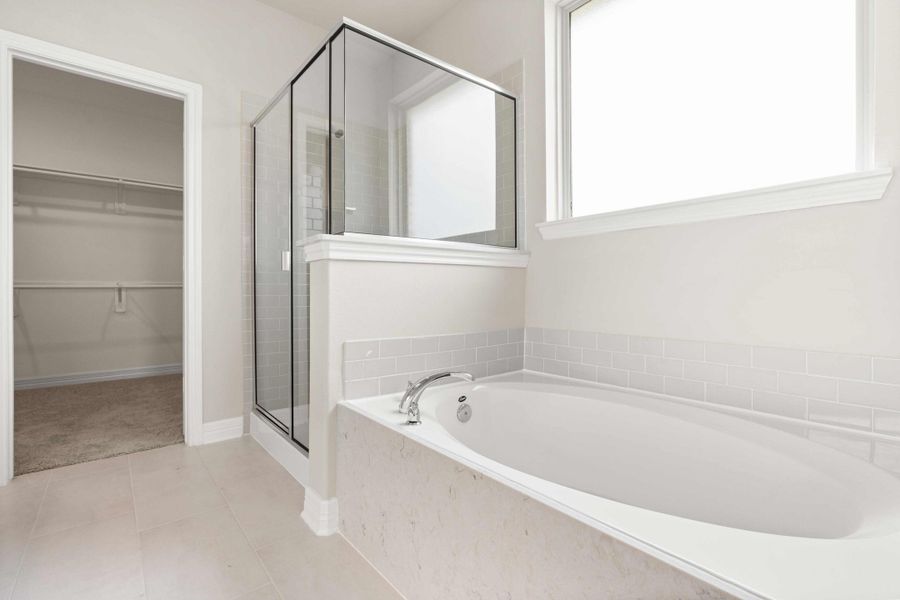 Primary bath. Note: Sample product photo - actual exterior and interior selections may vary by homesite