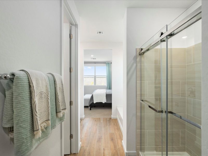 Primary Bathroom in Arlo Floorplan at Abel Ranch