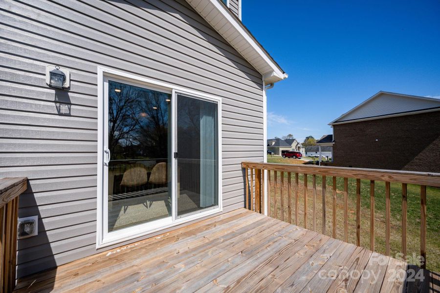 Rear deck with access to dining area