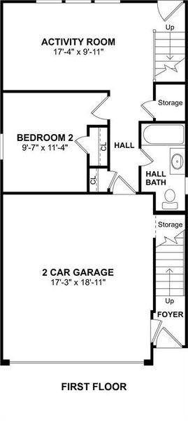 The Radcliffe II floor plan by K. Hovnanian Homes. 1st Floor shown. *Prices, plans, dimensions, features, specifications, materials, and availability of homes or communities are subject to change without notice or obligation.