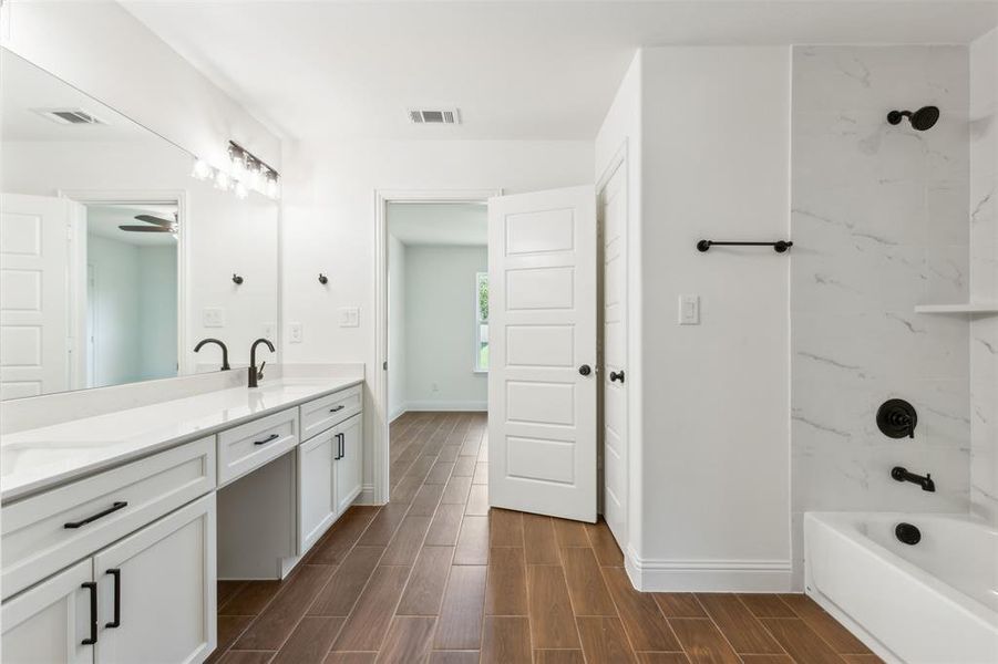 Jack and Jill Bathroom between 2 bedrooms