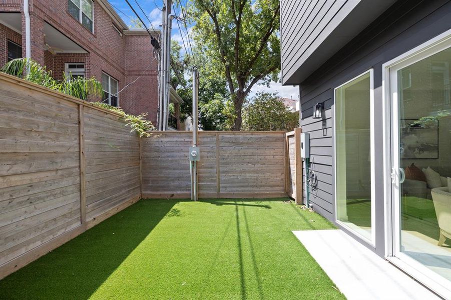 The lovely backyard space is fully turfed and ready for your enjoyment.