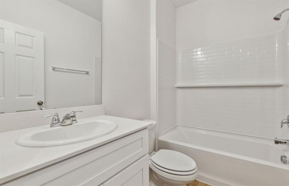 Upgraded secondary bathroom*real home pictured