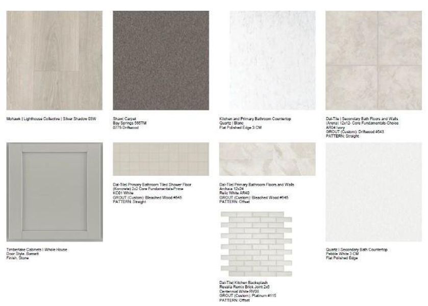 Design Selections. Home is under construction, selections subject to change.