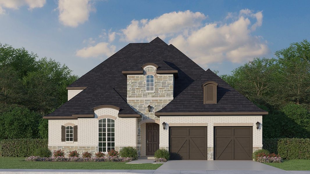 Plan 1635 Elevation C with Stone