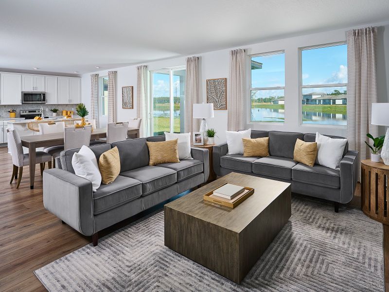 Family room modeled at The Meadow at Crossprairie