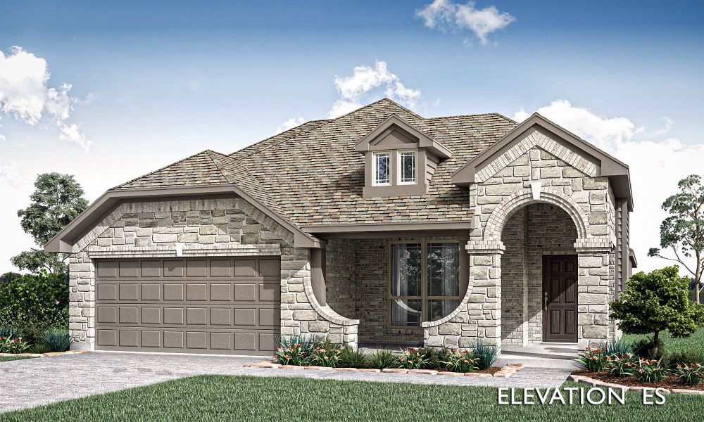 Elevation ES. 2,333sf New Home in Waxahachie, TX