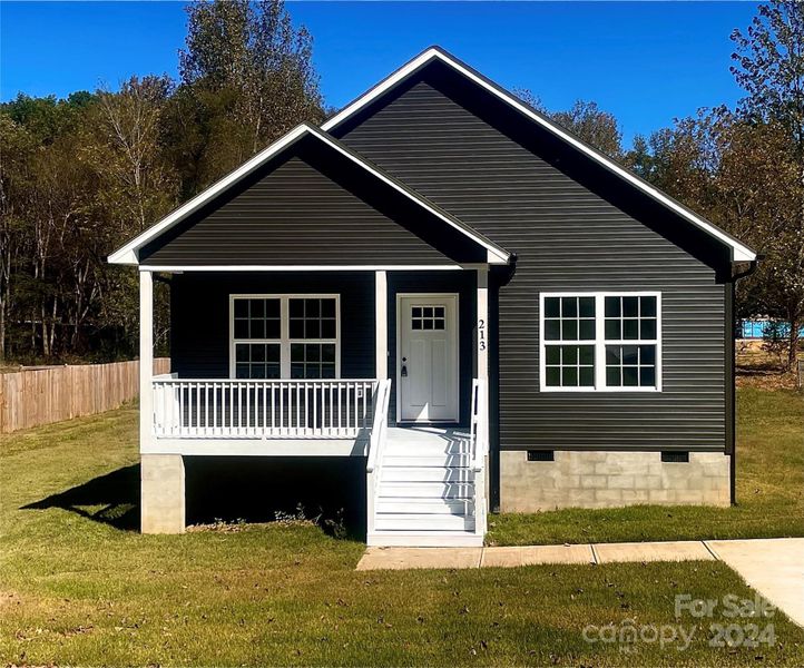 Newly painted front porch