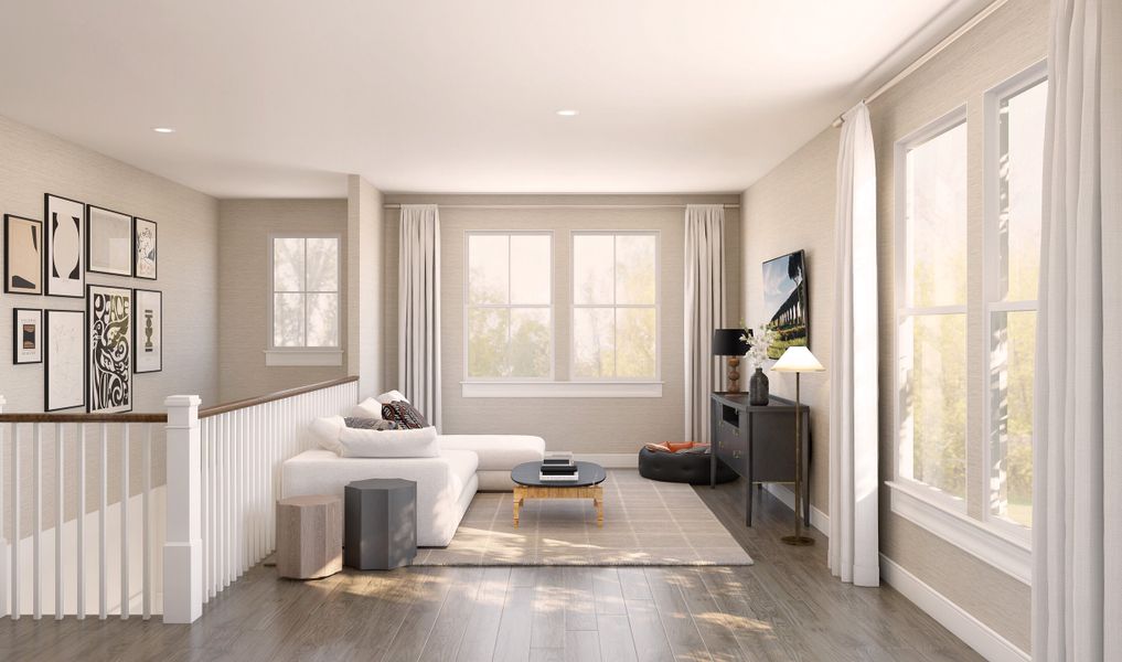 Loft with gorgeous flooring