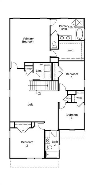 This floor plan features 4 bedrooms, 2 full baths, 1 half bath, and over 2,600 square feet of living space.