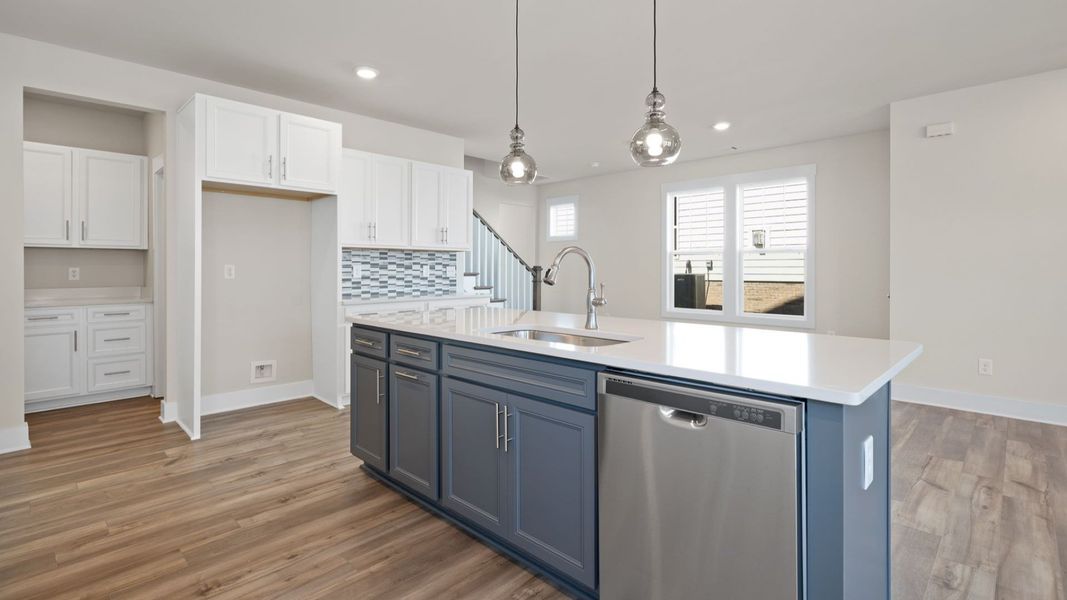 open concept kitchen with large island