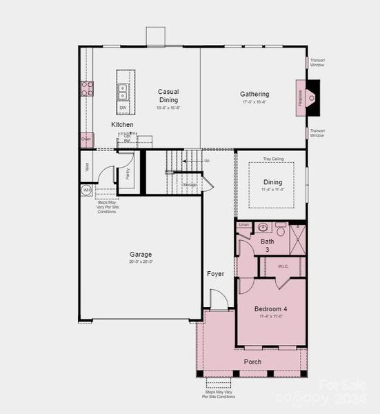 Structural options added include: first floor guest suite with full bath, tray ceiling, fireplace, gourmet kitchen, additional windows, tankless water heater, sink in laundry room.