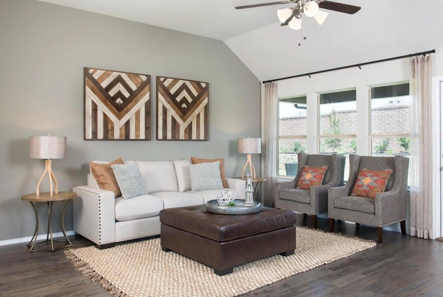 Family Room | Concept 1849 at Silo Mills - Select Series in Joshua, TX by Landsea Homes