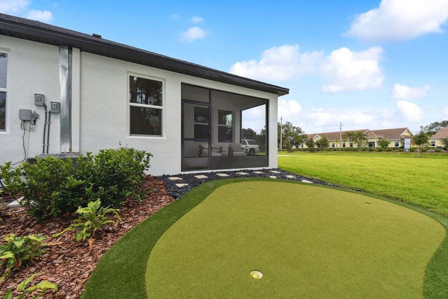 Sandpiper new construction luxury paired villa home plan backyard view in 55+ in Sun City Center, FL at Fairway Pointe by William Ryan Homes Tampa