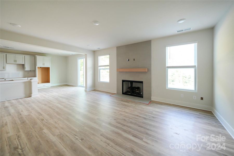 Family Room is bright with natural light