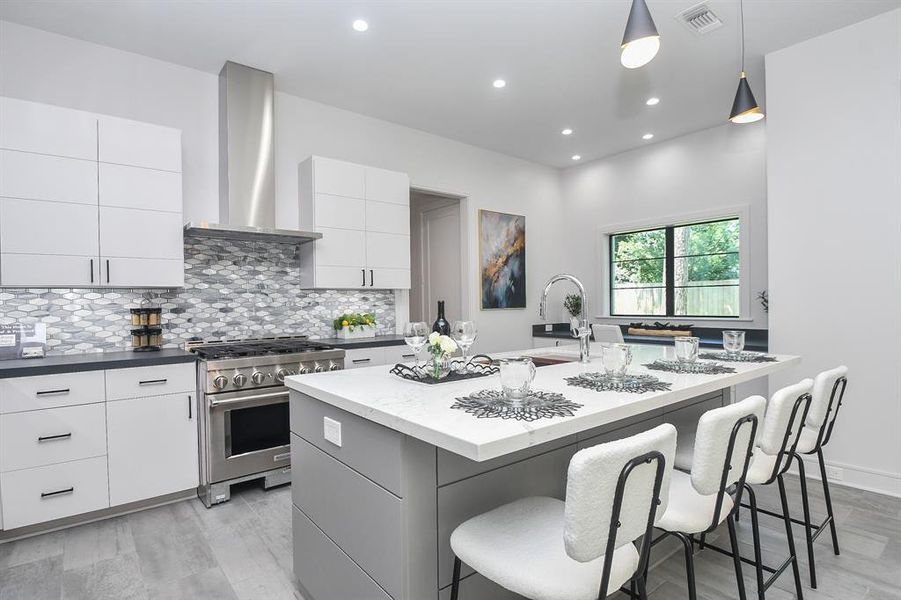 Another angle of this kitchen with a wonderful view of the backyard.