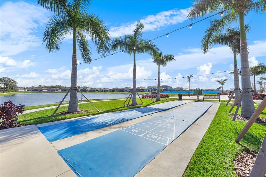 Shuffleboard by the lake