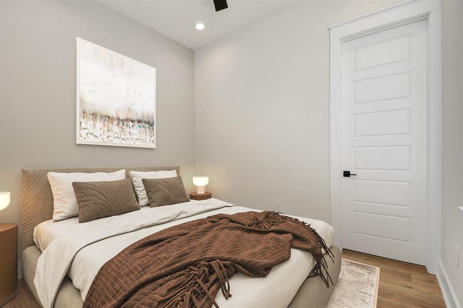 Versatile third bedroom: accommodates queen bed or transforms into a stylish office.