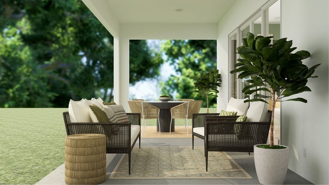 Covered Patio with outdoor furniture