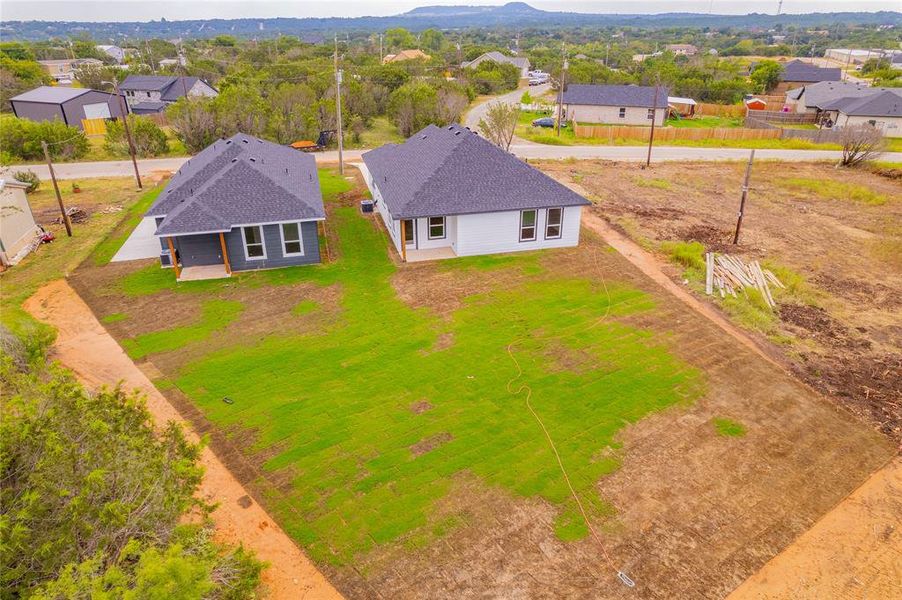 Birds eye view of property