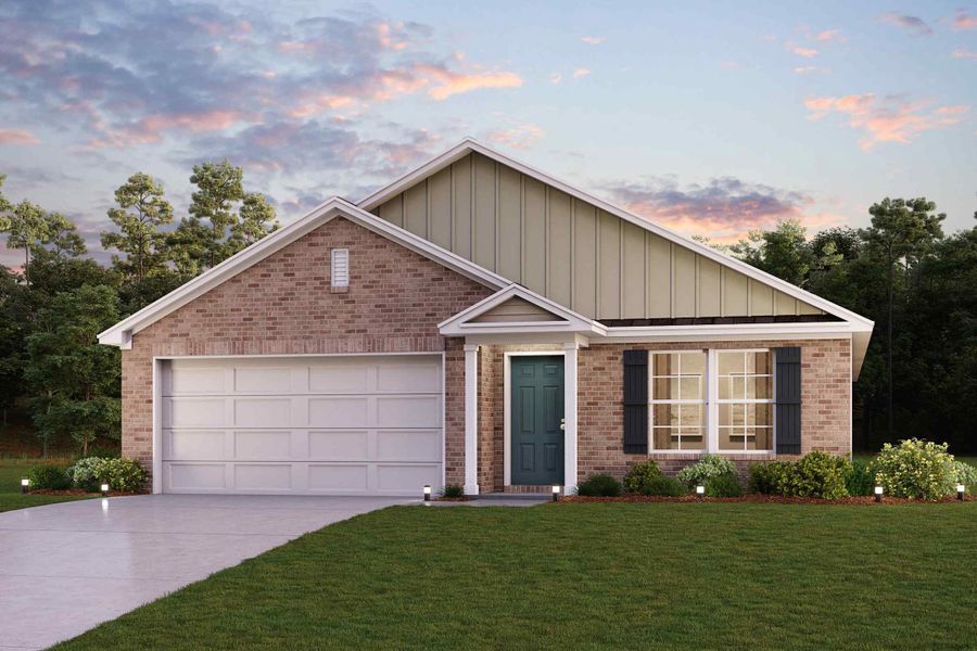 Middlefield Estates single-family one-story render Covington elevation A in Dallas TX by Century Communities