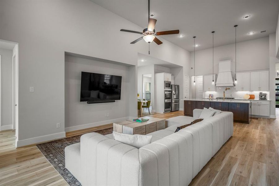 Imagine hosting the next holiday or social event in the perfect living space! This room can fit any size tv making it great for the next big game or movie night.