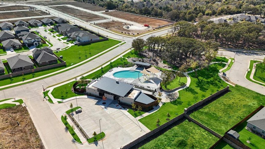 Community Center pool, clubhouse, playground and sidewalks