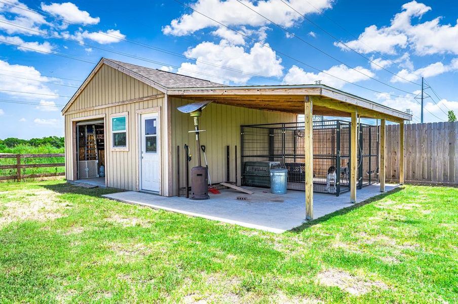 Workshop with covered porch