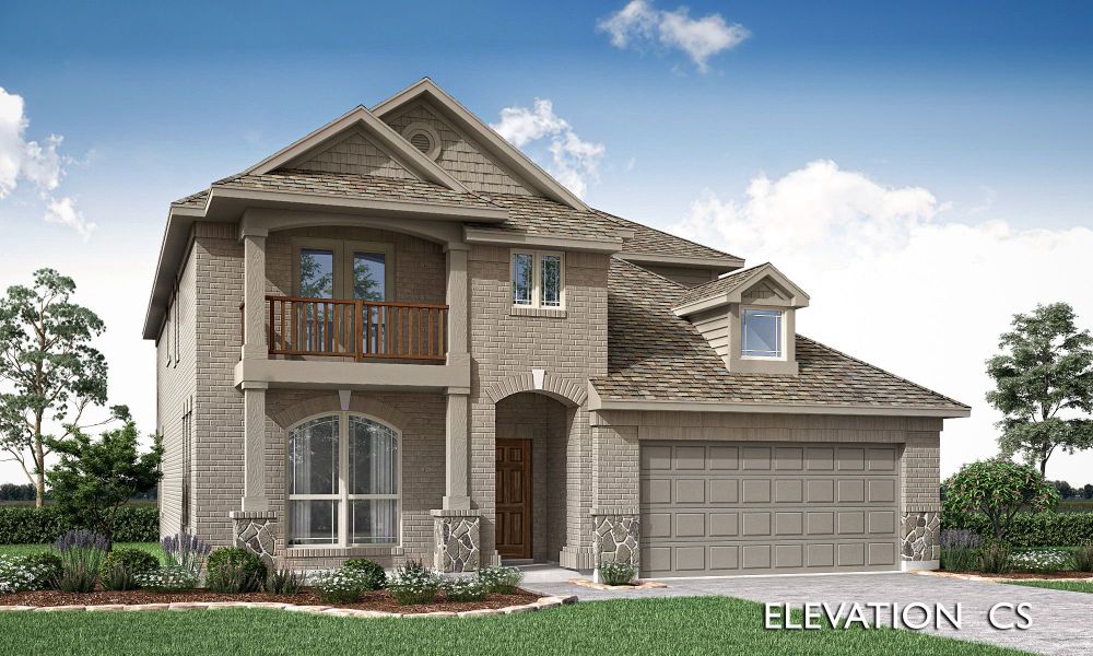 Elevation CS. Dewberry II New Home in Joshua, TX